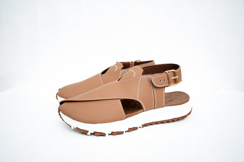 Light Brown Sketchers Sole Synthetic Leather Chappal