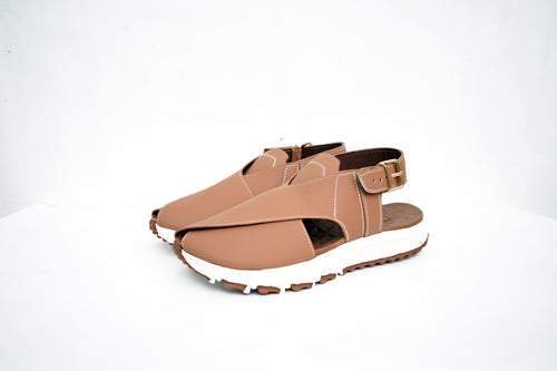 Light Brown Sketchers Sole Synthetic Leather Chappal