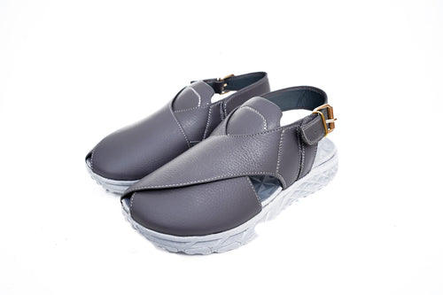 Grey Sketchers Sole Synthetic Leather