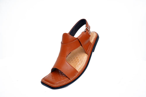 Zalmay 5-Dar Brown Original Leather Chappal