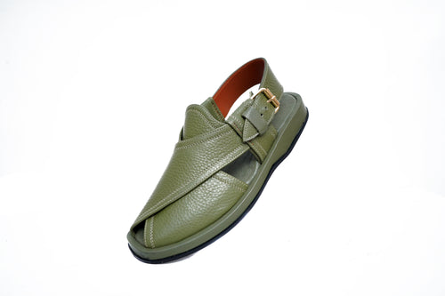 GOGO Design Green Original Leather Chappal