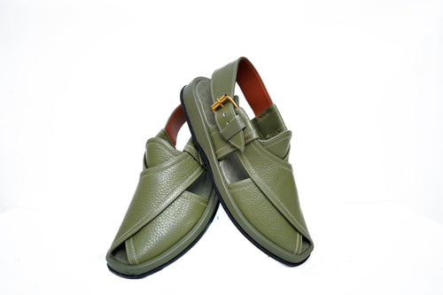 GOGO Design Green Original Leather Chappal
